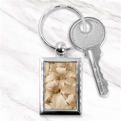 Elegant Floral Pattern In Light Beige Tones Key Chain (rectangle)