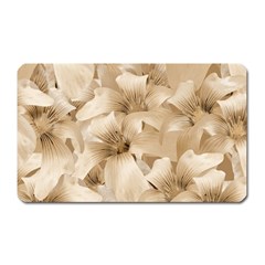 Elegant Floral Pattern In Light Beige Tones Magnet (rectangular) by dflcprints