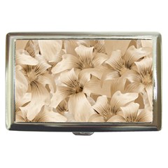 Elegant Floral Pattern In Light Beige Tones Cigarette Money Case by dflcprints