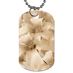 Elegant Floral Pattern In Light Beige Tones Dog Tag (two-sided)  by dflcprints