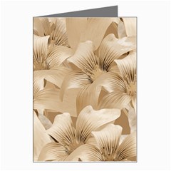 Elegant Floral Pattern In Light Beige Tones Greeting Card by dflcprints