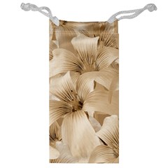 Elegant Floral Pattern In Light Beige Tones Jewelry Bag by dflcprints