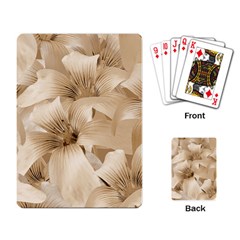 Elegant Floral Pattern In Light Beige Tones Playing Cards Single Design by dflcprints