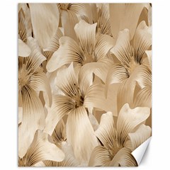 Elegant Floral Pattern In Light Beige Tones Canvas 16  X 20  (unframed) by dflcprints