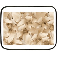 Elegant Floral Pattern In Light Beige Tones Mini Fleece Blanket (two Sided) by dflcprints