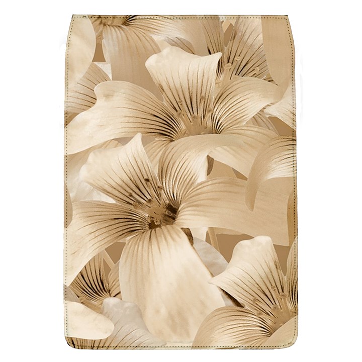 Elegant Floral Pattern in Light Beige Tones Removable Flap Cover (Large)