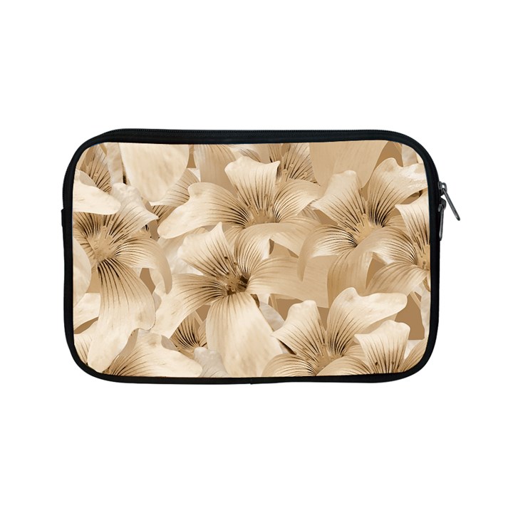 Elegant Floral Pattern in Light Beige Tones Apple iPad Mini Zippered Sleeve