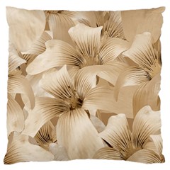 Elegant Floral Pattern In Light Beige Tones Large Flano Cushion Case (two Sides) by dflcprints