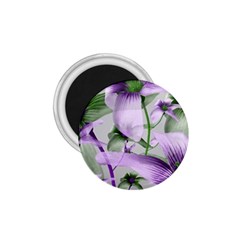 Lilies Collage Art In Green And Violet Colors 1 75  Button Magnet by dflcprints