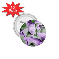 Lilies Collage Art In Green And Violet Colors 1 75  Button (10 Pack) by dflcprints