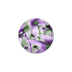 Lilies Collage Art In Green And Violet Colors Golf Ball Marker by dflcprints