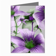 Lilies Collage Art In Green And Violet Colors Greeting Card (8 Pack) by dflcprints