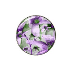 Lilies Collage Art In Green And Violet Colors Golf Ball Marker (for Hat Clip) by dflcprints