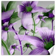 Lilies Collage Art In Green And Violet Colors Canvas 20  X 20  (unframed) by dflcprints