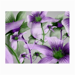 Lilies Collage Art In Green And Violet Colors Glasses Cloth (small, Two Sided) by dflcprints