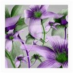 Lilies Collage Art in Green and Violet Colors Glasses Cloth (Medium, Two Sided) Front