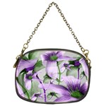 Lilies Collage Art in Green and Violet Colors Chain Purse (One Side) Front