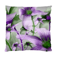 Lilies Collage Art In Green And Violet Colors Cushion Case (single Sided)  by dflcprints