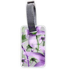 Lilies Collage Art In Green And Violet Colors Luggage Tag (one Side) by dflcprints