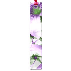 Lilies Collage Art In Green And Violet Colors Large Bookmark by dflcprints