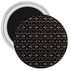 Tribal Dark Geometric Pattern03 3  Button Magnet by dflcprints