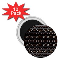 Tribal Dark Geometric Pattern03 1 75  Button Magnet (10 Pack) by dflcprints