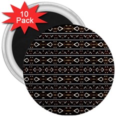 Tribal Dark Geometric Pattern03 3  Button Magnet (10 Pack) by dflcprints