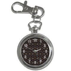 Tribal Dark Geometric Pattern03 Key Chain Watch