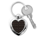 Tribal Dark Geometric Pattern03 Key Chain (Heart) Front