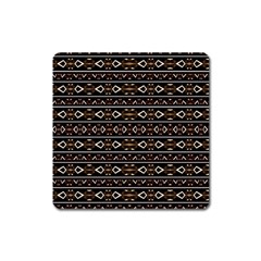 Tribal Dark Geometric Pattern03 Magnet (square) by dflcprints