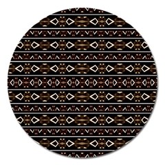 Tribal Dark Geometric Pattern03 Magnet 5  (round) by dflcprints