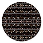 Tribal Dark Geometric Pattern03 Magnet 5  (Round) Front