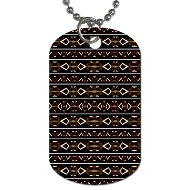 Tribal Dark Geometric Pattern03 Dog Tag (Two-sided) 