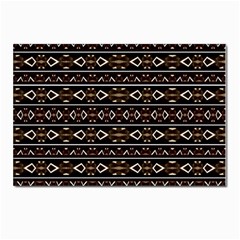 Tribal Dark Geometric Pattern03 Postcards 5  X 7  (10 Pack) by dflcprints