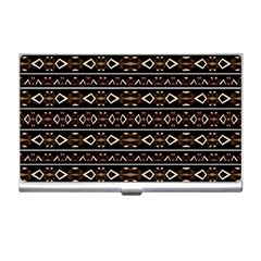 Tribal Dark Geometric Pattern03 Business Card Holder by dflcprints