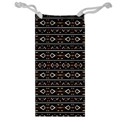 Tribal Dark Geometric Pattern03 Jewelry Bag by dflcprints