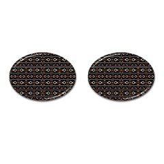 Tribal Dark Geometric Pattern03 Cufflinks (oval) by dflcprints