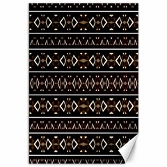 Tribal Dark Geometric Pattern03 Canvas 12  X 18  (unframed)