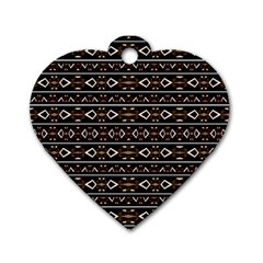 Tribal Dark Geometric Pattern03 Dog Tag Heart (one Sided)  by dflcprints