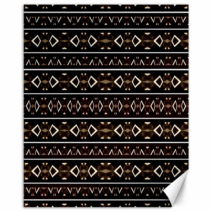 Tribal Dark Geometric Pattern03 Canvas 11  x 14  (Unframed)