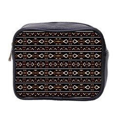 Tribal Dark Geometric Pattern03 Mini Travel Toiletry Bag (two Sides) by dflcprints