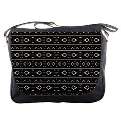 Tribal Dark Geometric Pattern03 Messenger Bag by dflcprints