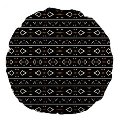 Tribal Dark Geometric Pattern03 18  Premium Round Cushion 