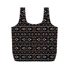 Tribal Dark Geometric Pattern03 Reusable Bag (m)