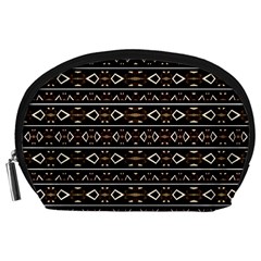 Tribal Dark Geometric Pattern03 Accessory Pouch (large) by dflcprints