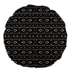 Tribal Dark Geometric Pattern03 18  Premium Flano Round Cushion  by dflcprints