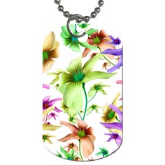 Multicolored Floral Print Pattern Dog Tag (two-sided)  by dflcprints