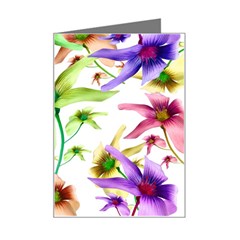 Multicolored Floral Print Pattern Mini Greeting Card