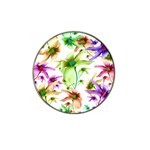 Multicolored Floral Print Pattern Golf Ball Marker 4 Pack (for Hat Clip) Front