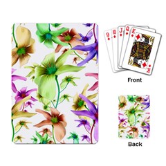 Multicolored Floral Print Pattern Playing Cards Single Design by dflcprints